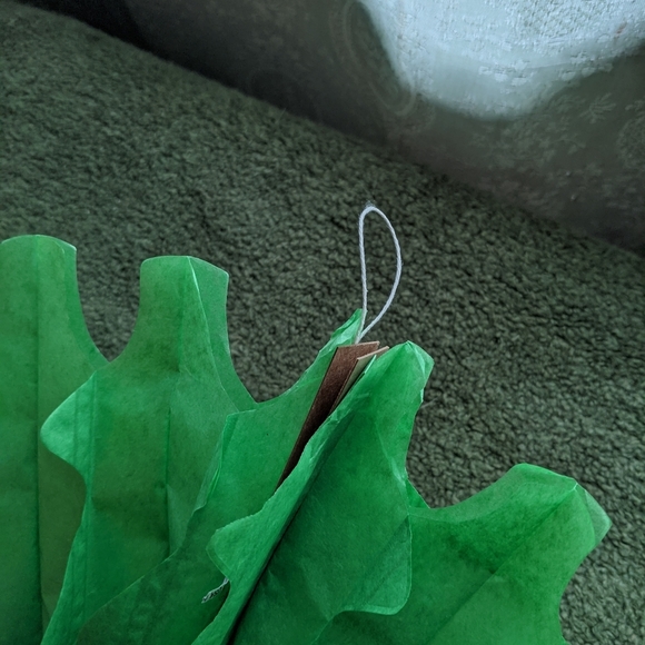 Green & Yellow Tissue Paper Fan Party Decoration - Picture 5 of 10